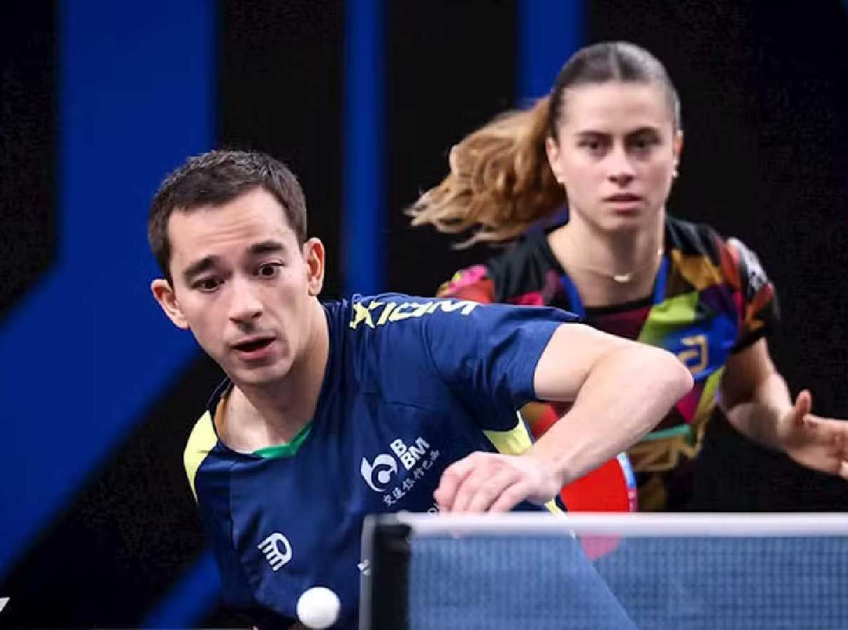 Hugo Calderano e Bruna Takahashi - crédito / Divulgação ITTF e WTT